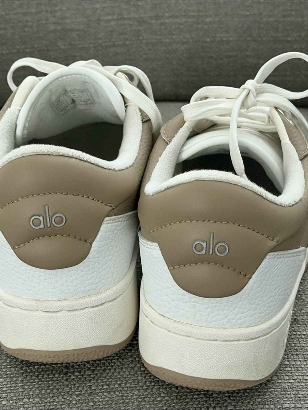 ALO Yoga Low-Top Sneakers in Tan and White - Picture 4 of 8